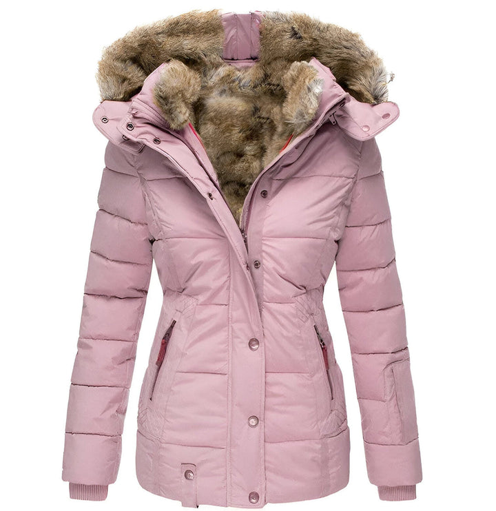 Sage | Women’s Faux Fur Hood Slim Puffer Jacket