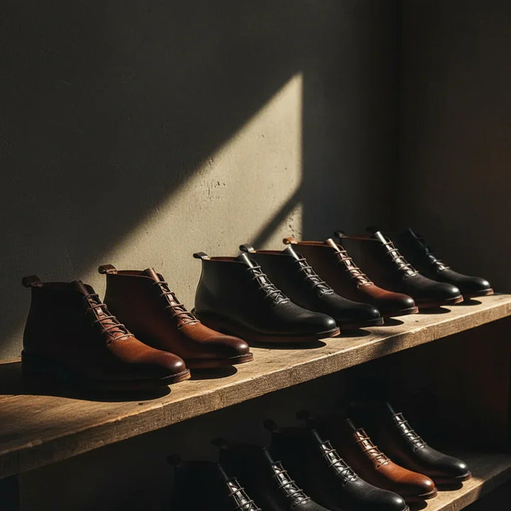 Caspian | Men's Polished Leather Chukka Ankle Boots