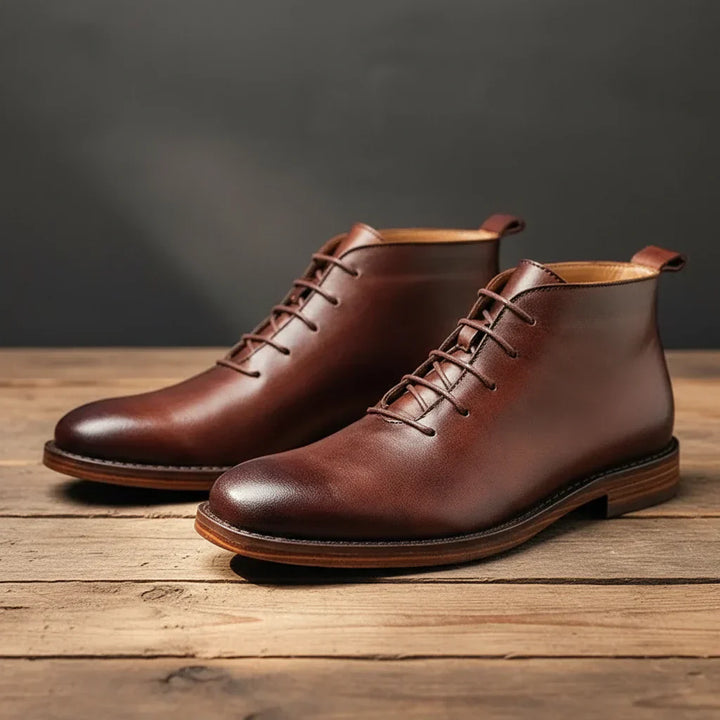 Caspian | Men's Polished Leather Chukka Ankle Boots