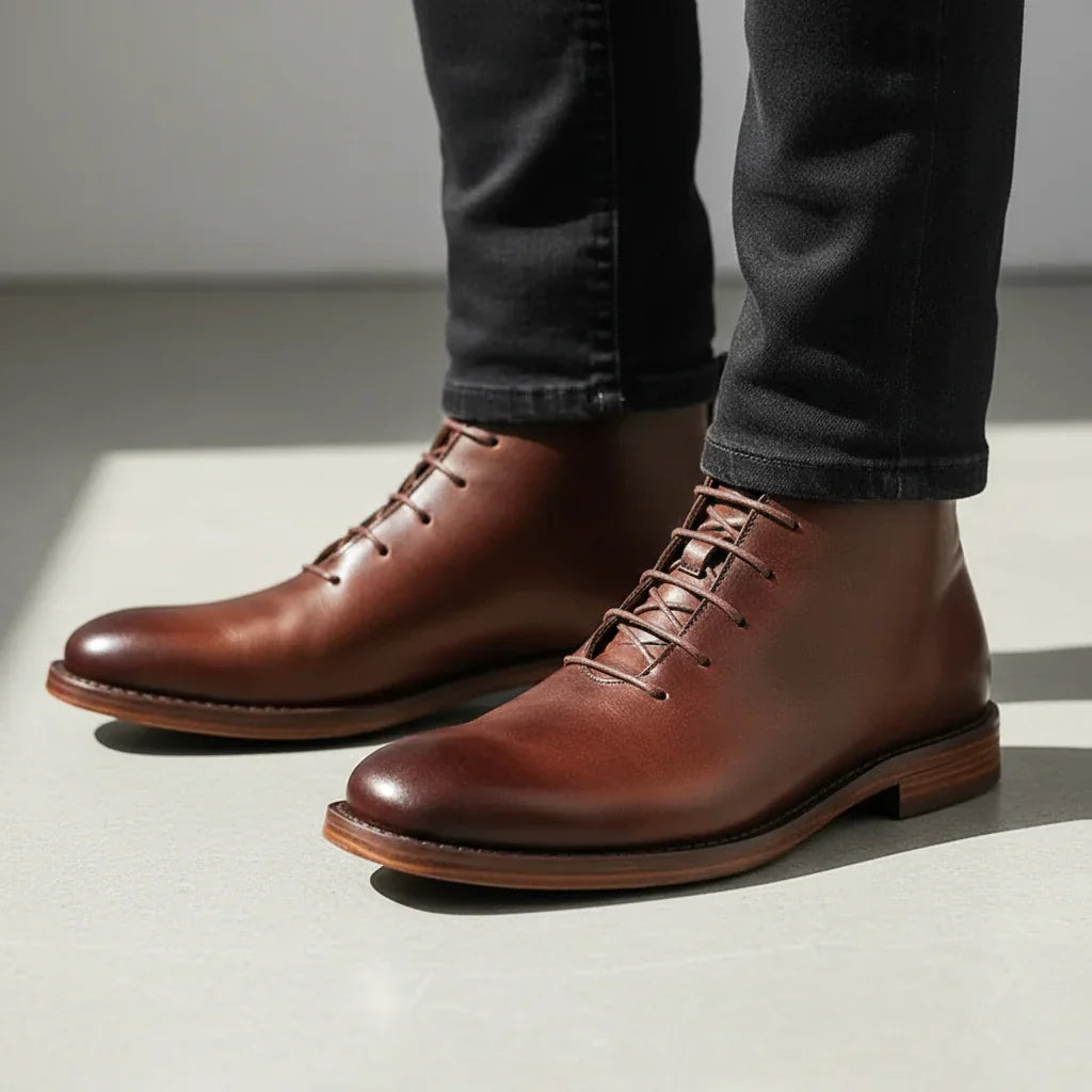 Caspian | Men's Polished Leather Chukka Ankle Boots