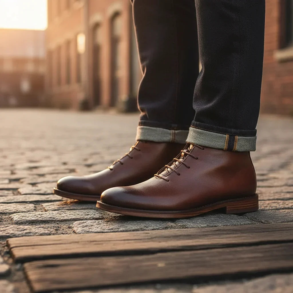 Caspian | Men's Polished Leather Chukka Ankle Boots