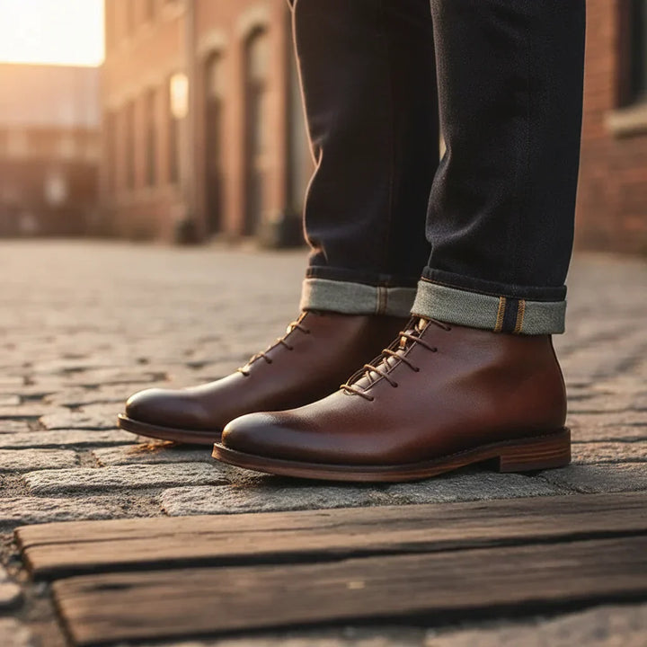 Caspian | Men's Polished Leather Chukka Ankle Boots
