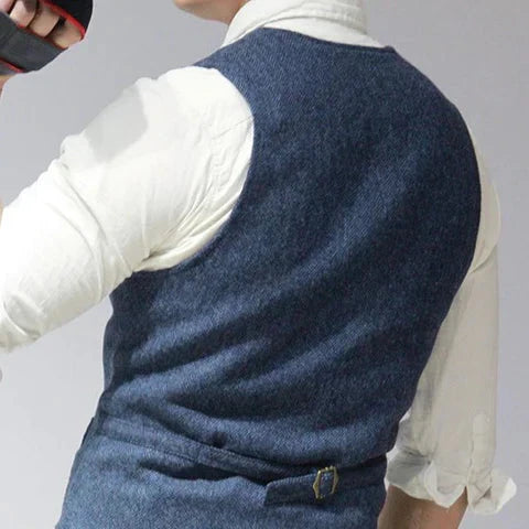 Theodore | Men's Slim Fit Herringbone Tweed Waistcoat