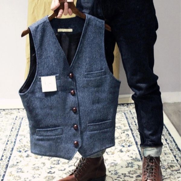 Theodore | Men's Slim Fit Herringbone Tweed Waistcoat