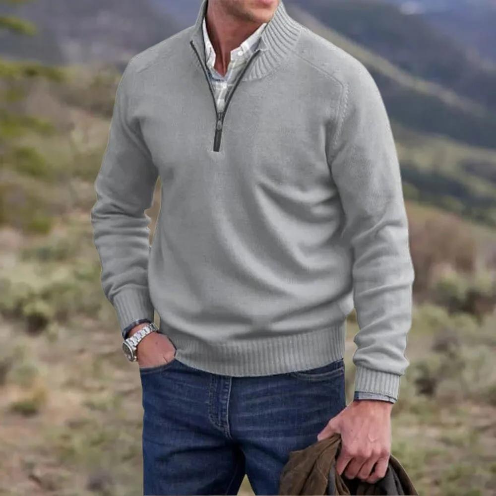 Ellis | Men's Warm Wool-Blend Quarter-Zip Pullover Sweater