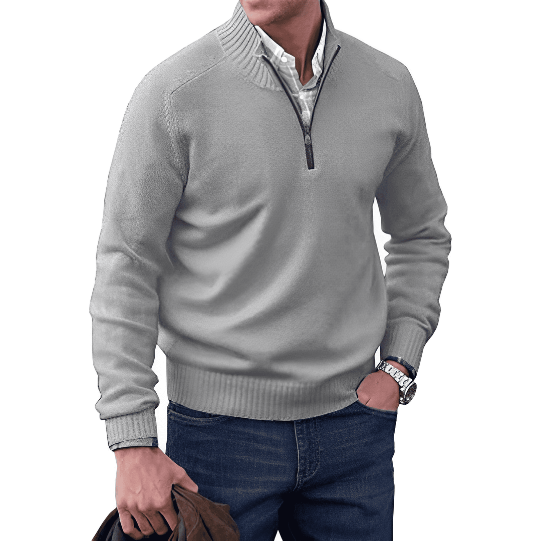 Ellis | Men's Warm Wool-Blend Quarter-Zip Pullover Sweater