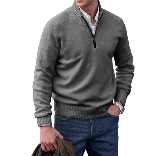 Jacob | Men's Cozy Quarter-Zip Mock Neck Sweater