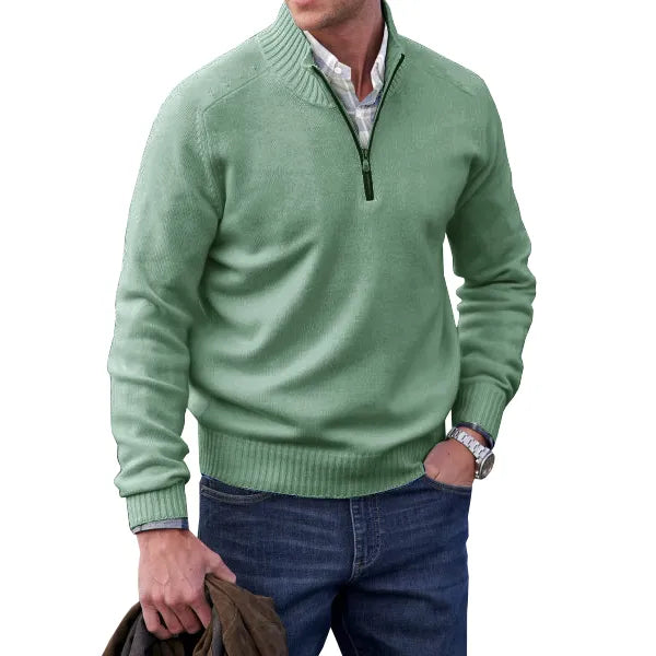 Jacob | Men's Cozy Quarter-Zip Mock Neck Sweater