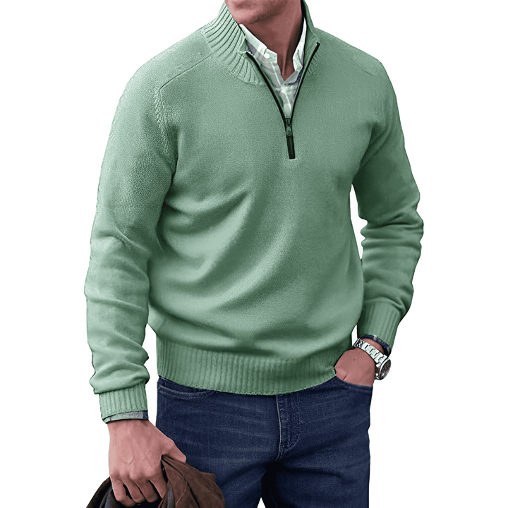 Ellis | Men's Warm Wool-Blend Quarter-Zip Pullover Sweater