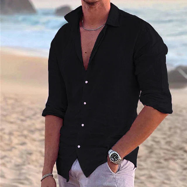 Ziggy | Men's Linen Long Sleeve Button Down Summer Shirt