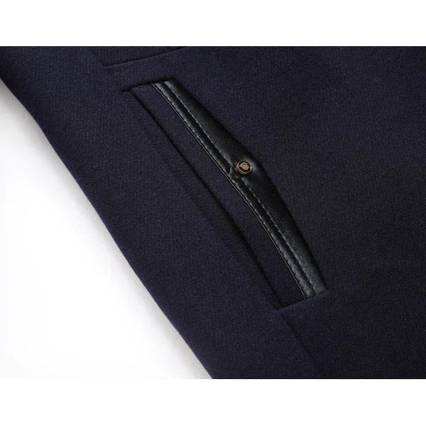 Edward | Men's Modern Mandarin Collar Wool Overcoat
