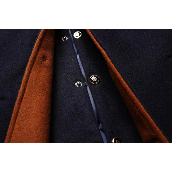 Edward | Men's Modern Mandarin Collar Wool Overcoat