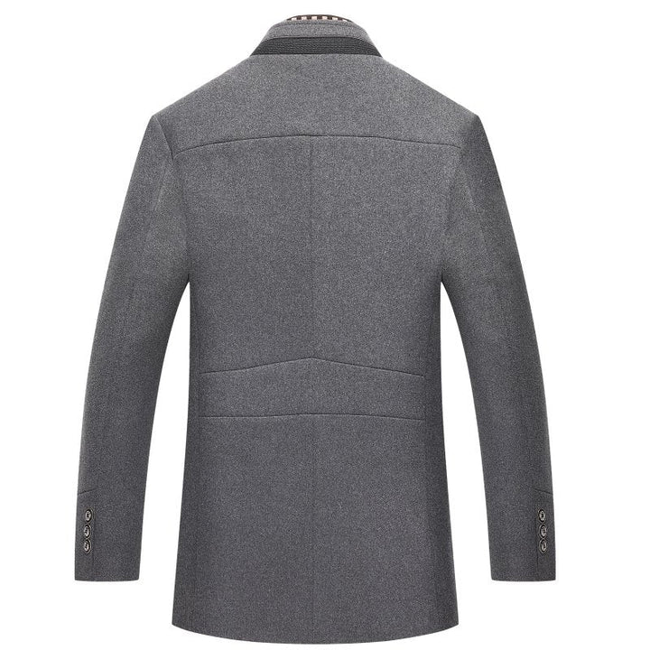 Edward | Men's Modern Mandarin Collar Wool Overcoat