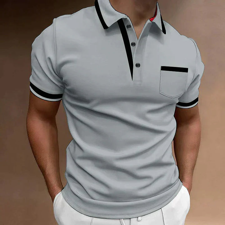 Evan | Men's Classic Contrast Trim Polo Shirt