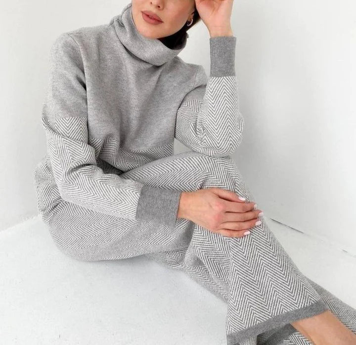 Sutton | Women's Cozy Chevron Knit Lounge Set