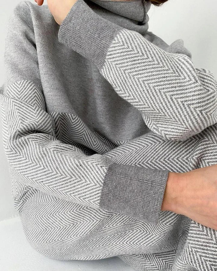 Sutton | Women's Cozy Chevron Knit Lounge Set