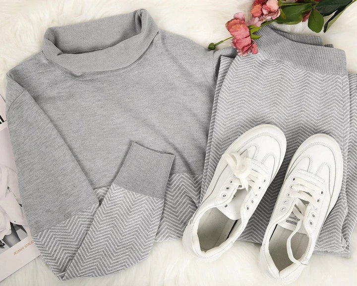 Sutton | Women's Cozy Chevron Knit Lounge Set