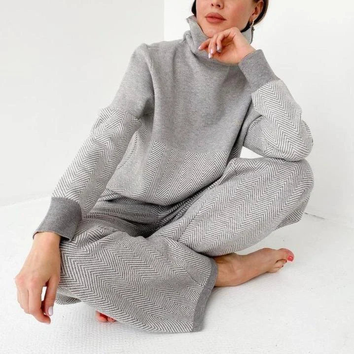 Sutton | Women's Cozy Chevron Knit Lounge Set