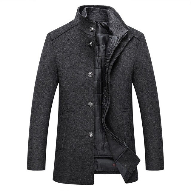 Holden | Men's Stand Collar Insulated Mid-Length Overcoat