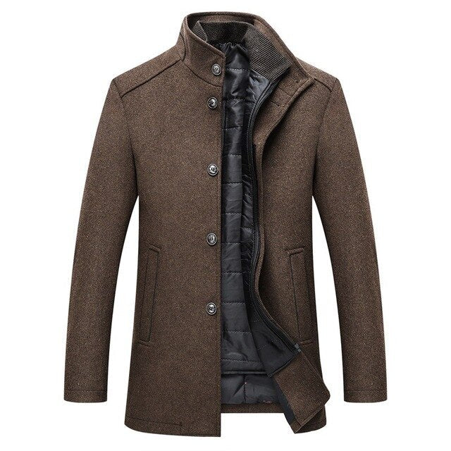 Holden | Men's Stand Collar Insulated Mid-Length Overcoat