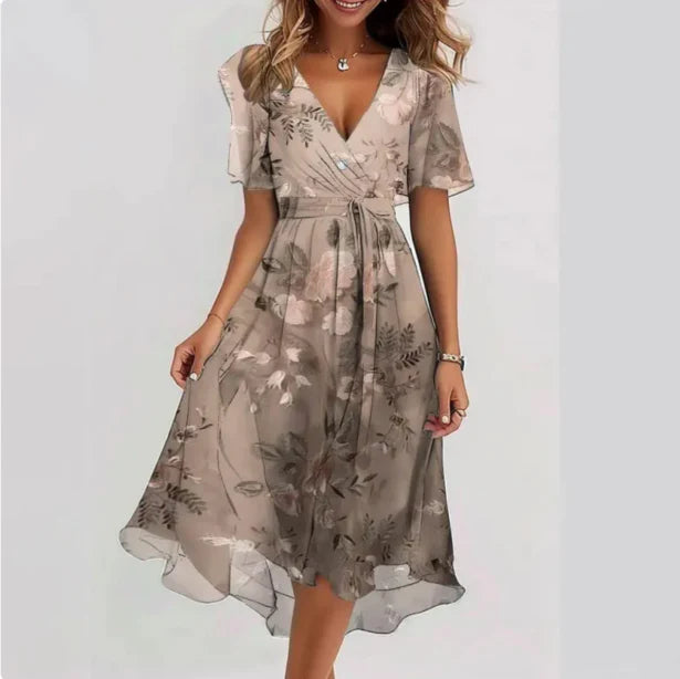 Judy | Women's Floral Boho Wrap Midi Dress