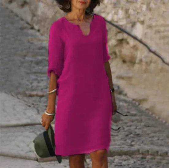 Piper | Women's Casual V-neck Half-Sleeve Shift Dress