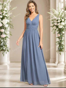 Yasmin | Women's Formal Sleeveless V-Neck Chiffon Maxi Dress