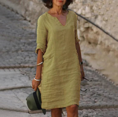 Piper | Women's Casual V-neck Half-Sleeve Shift Dress