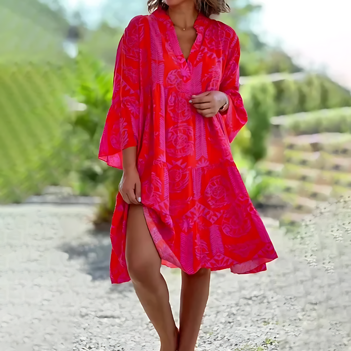 Estella | Women's Vibrant Floral Tiered Summer Dress