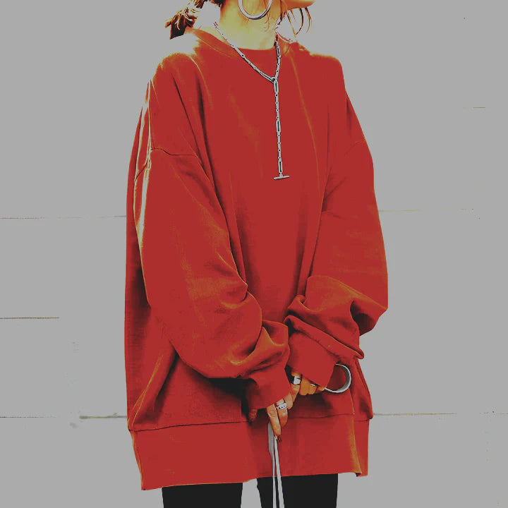 Grace | Women's Casual Oversized Cotton Crewneck Sweater