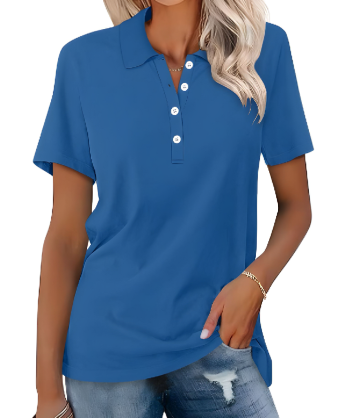 Ginger | Women's Classic Cotton Polo Shirt with Side Slits