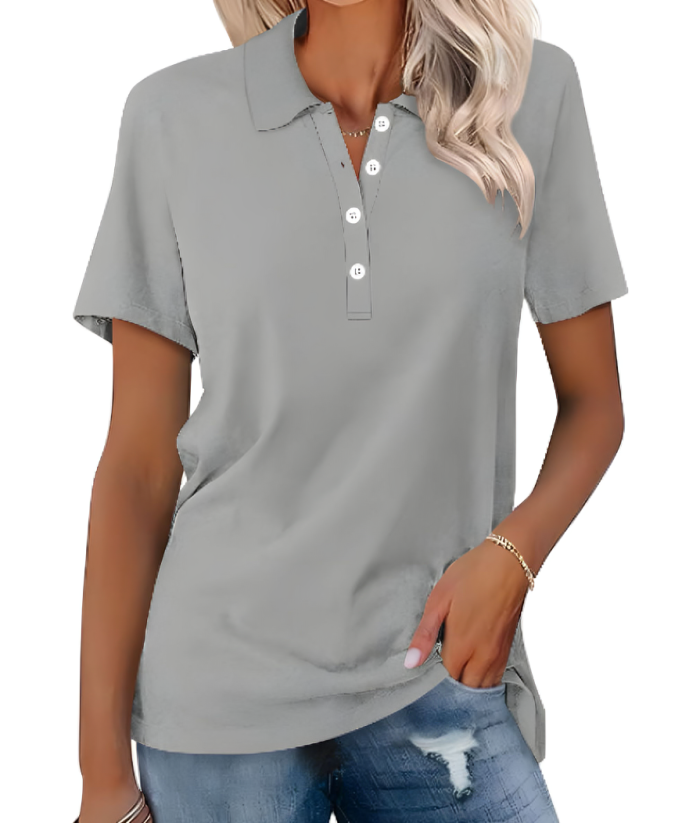 Ginger | Women's Classic Cotton Polo Shirt with Side Slits