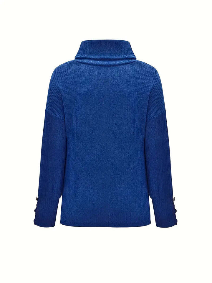 Lyra | Women's Cozy Button-Cuff Turtleneck Sweater