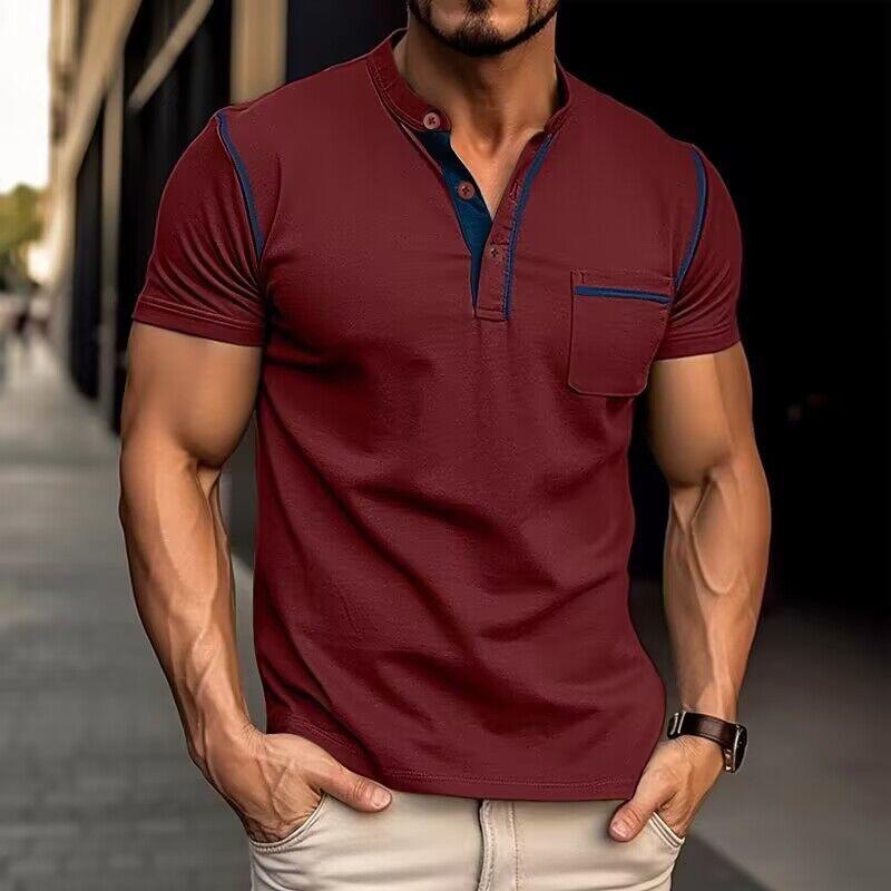 David | Men's Casual Slim-Fit Henley T-Shirt