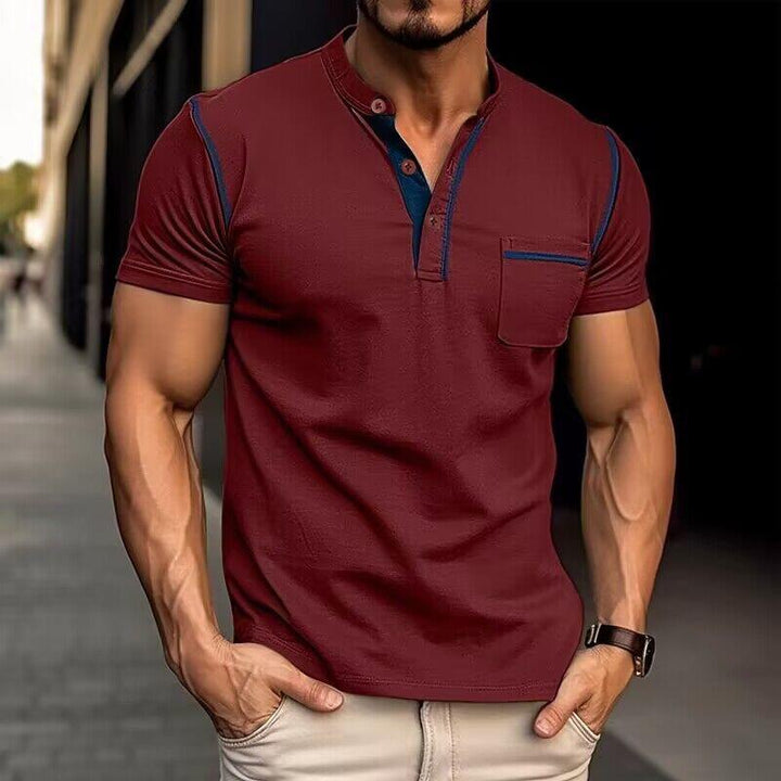 David | Men's Casual Slim-Fit Henley T-Shirt