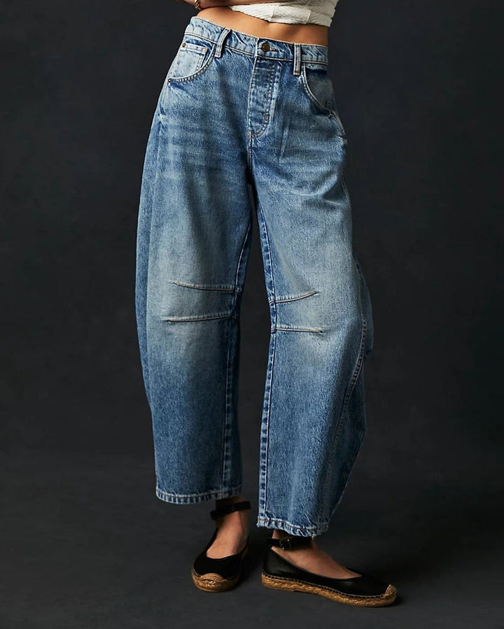 Jessy | Women's Mid-Rise Barrel Leg Denim Jeans