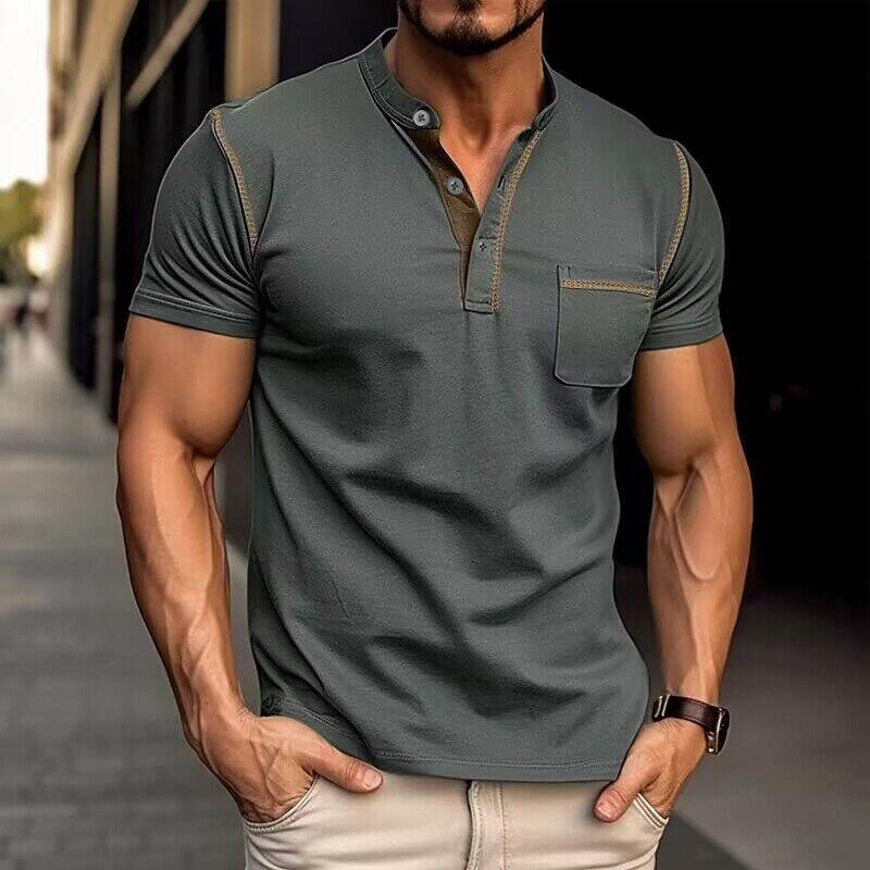 David | Men's Casual Slim-Fit Henley T-Shirt