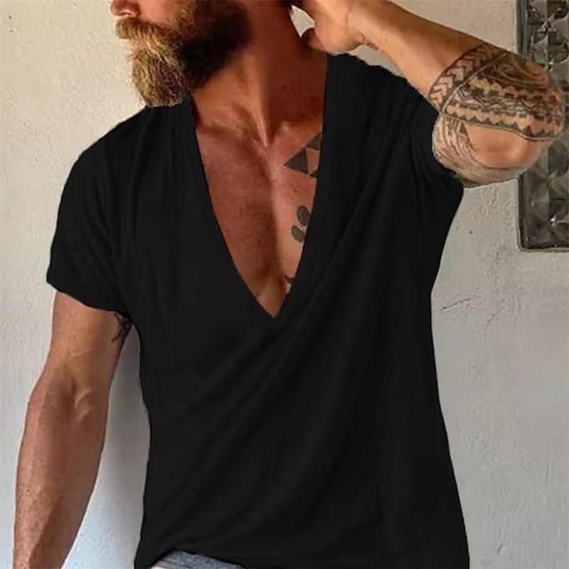 Gary | Men's Casual Deep V-Neck T-Shirt
