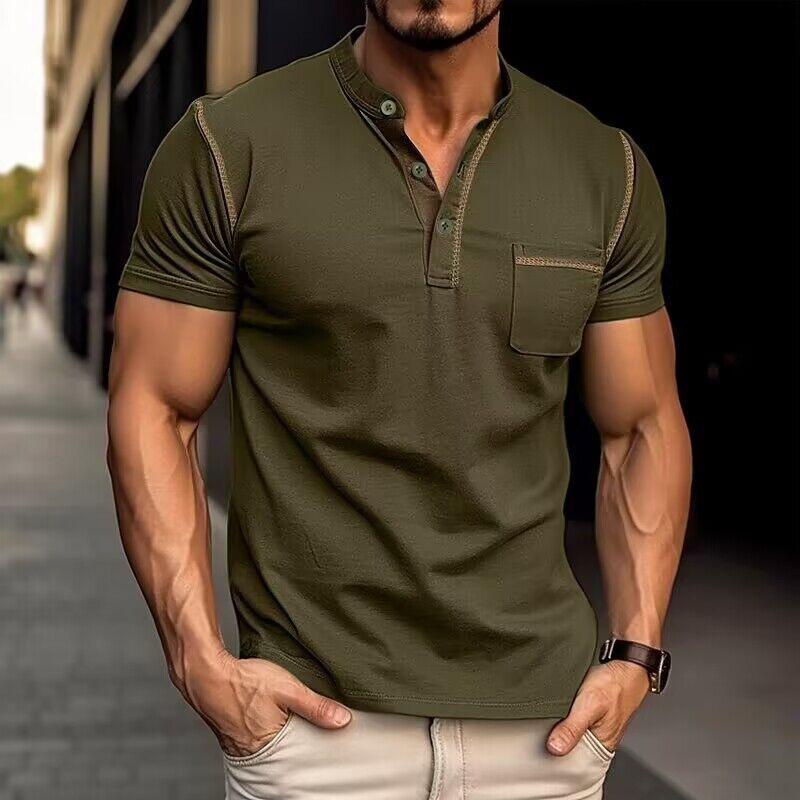 David | Men's Casual Slim-Fit Henley T-Shirt