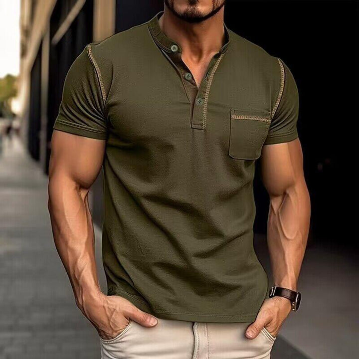 David | Men's Casual Slim-Fit Henley T-Shirt