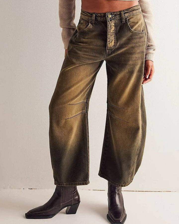 Jessy | Women's Mid-Rise Barrel Leg Denim Jeans
