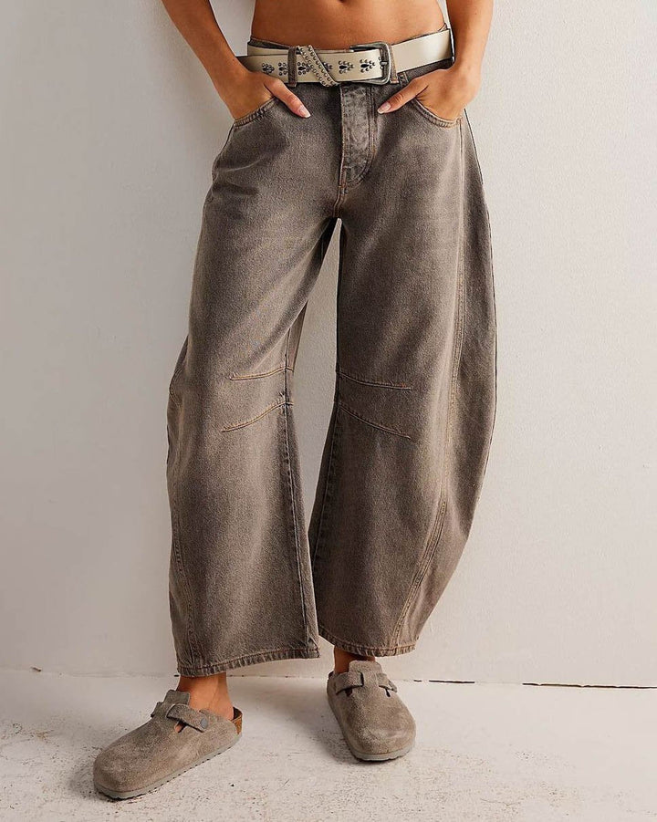 Jessy | Women's Mid-Rise Barrel Leg Denim Jeans