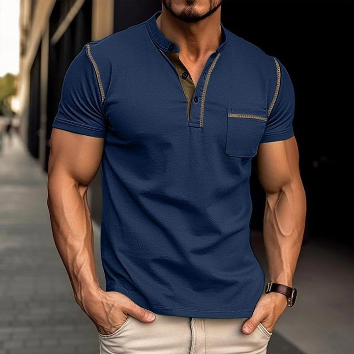 David | Men's Casual Slim-Fit Henley T-Shirt