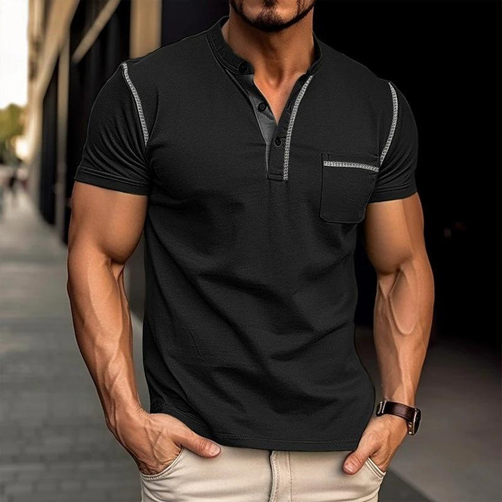 David | Men's Casual Slim-Fit Henley T-Shirt