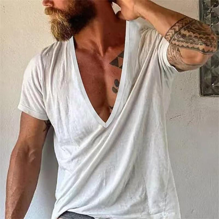 Gary | Men's Casual Deep V-Neck T-Shirt
