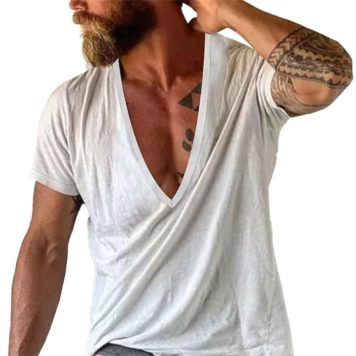 Gary | Men's Casual Deep V-Neck T-Shirt