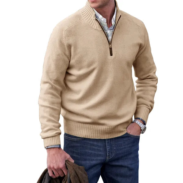 Jacob | Men's Cozy Quarter-Zip Mock Neck Sweater