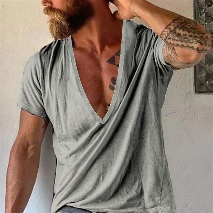 Gary | Men's Casual Deep V-Neck T-Shirt