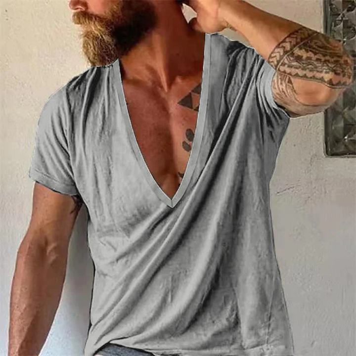 Gary | Men's Casual Deep V-Neck T-Shirt