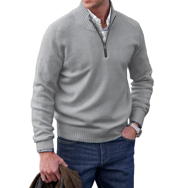 Jacob | Men's Cozy Quarter-Zip Mock Neck Sweater